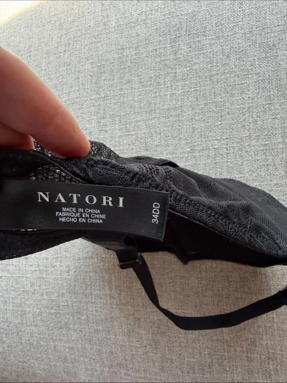 Natori Black Lace Bra Size 34DD
